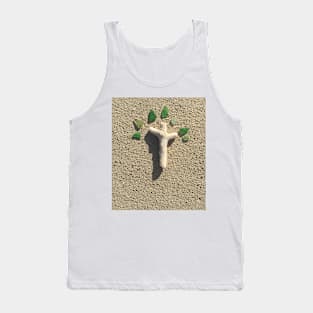 Cross in the Sand with Sea Glass Tank Top